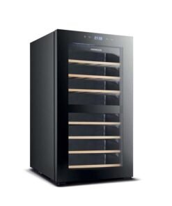 KENWOOD Beverage Cooler 43 Bottles Wine Cooler With Dual Temperature Zone, Double Glass Door, Blue Light, Smart Temperature Control 43 L 85 W BCW43.000BK Black