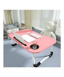 Alternative view of Portable Folding Laptop Table With iPad And Cup Holder Pink 28x60x40cm