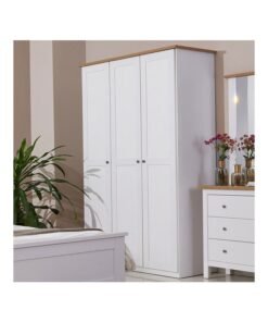 Home Box Hampton 3-Door Wardrobe White