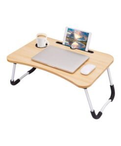 Folding Bed Laptop Table Brown/White 60x40cm