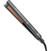 Revlon Salon Copper Smooth Styler Straightener, Auto Shut Off, Auto dual voltage, 30 LCD heat settings, 10s fast heat setup. Colour fade control. Black 125mm