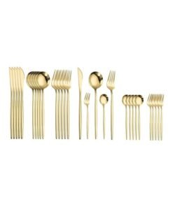 XiuWoo 30-Piece Stainless Steel Cutlery Set Gold
