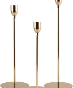 East Lady 3-Piece Candle Holder Stand Gold 25cm