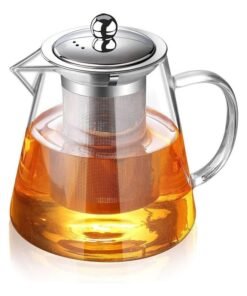 XiuWoo Glass Infuser Teapot With Lid Clear/Silver 950ml
