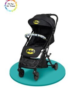 Warner Bros Disney Warner Bros. Batman Travel Stroller 0 36 Months, Compact Design, Storage Basket, Rear Breaks, Travel Compatible, Trolley Handle And More., Black