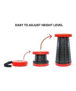 Retractable Telescopic Portable Stool Black/Red