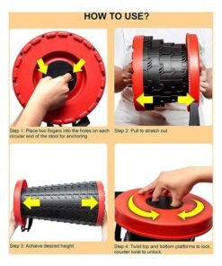 Alternative view of Retractable Telescopic Portable Stool Black/Red