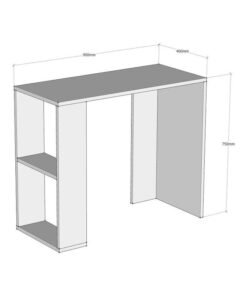 Alternative view of MODERN HOME Wood Studying Desk White/Brown 90x75x40cm