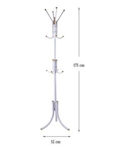 Falpro Free-Standing Metal Coat Rack White/Gold 72x20x8.5cm