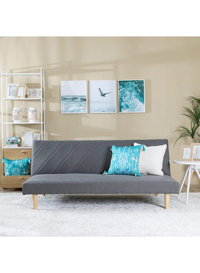 DANUBE HOME Eudora 3 Seat Fabric Sleeping Sofabed Three Seater Convertible Sofa Cum Bed Grey 177x90x75cm