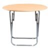 WT-EASYCARE Round Portable Outdoor Folding Table Beige 70x70x70cm