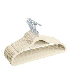 Red Dot Gift 100-Piece Non Slip Velvet Hangers Beige 42x22cm