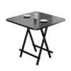 Square Folding Table Black 80x74x80cm