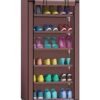 Single Door Dust-Proof Reinforced Simple Shoe Rack Brown 110 x 60cm