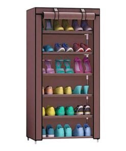 Single Door Dust-Proof Reinforced Simple Shoe Rack Brown 110 x 60cm