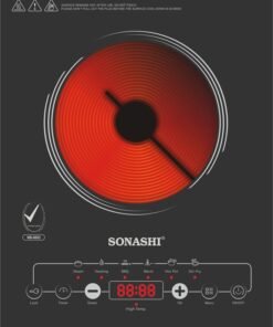 SONASHI Infrared Ceramic Cooker With Display Power | 4 Digit LED Display With Touch Sensor Control And 12 Level Power Settings | Portable And Compact Infrared Cooker 2200 W SIS-015N Black