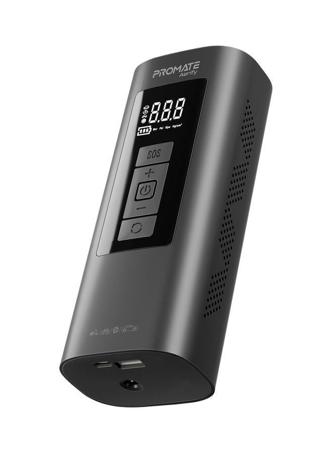 PROMATE Portable Air Compressor, 4-In-1 Compact Electric Air Pump With Power Bank, 150Psi, Led Light, Sos Function, Safety Hammer And Built-In Tpms For Car Tires, Usb-Powered Smartphones, Aerify