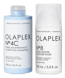 Olaplex No 8 Bond Moisture Mask 100ml And No 4C Clarifying Shampoo 250ml Bundles 350ml
