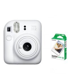 FUJIFILM Instax Mini 12 Instant Film Camera With Pack Of 10 Films Clay White