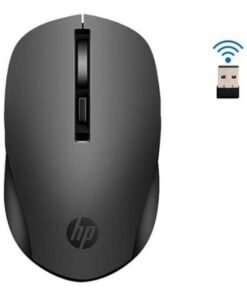 HP S1000 Plus Wireless USB Mouse, 2.4GHz Wireless Dongle, Up to 1600 DPI, Optical Sensor, Ambidextrous Design, Silent Clicks Black