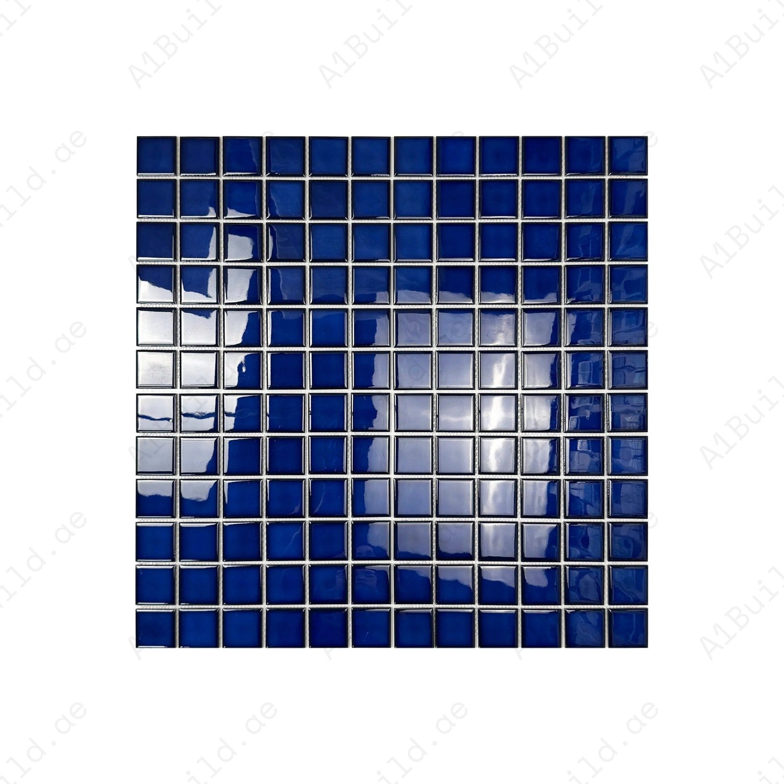 Midnight Splendor Series Navy Blue Plain Design Crystalline Glazed Porcelain Mosaic