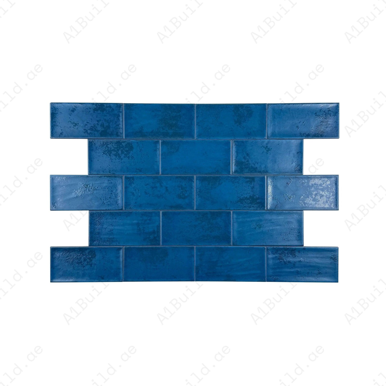 Ocean Blue Matte Ceramic Artisanal Tile - Image 2