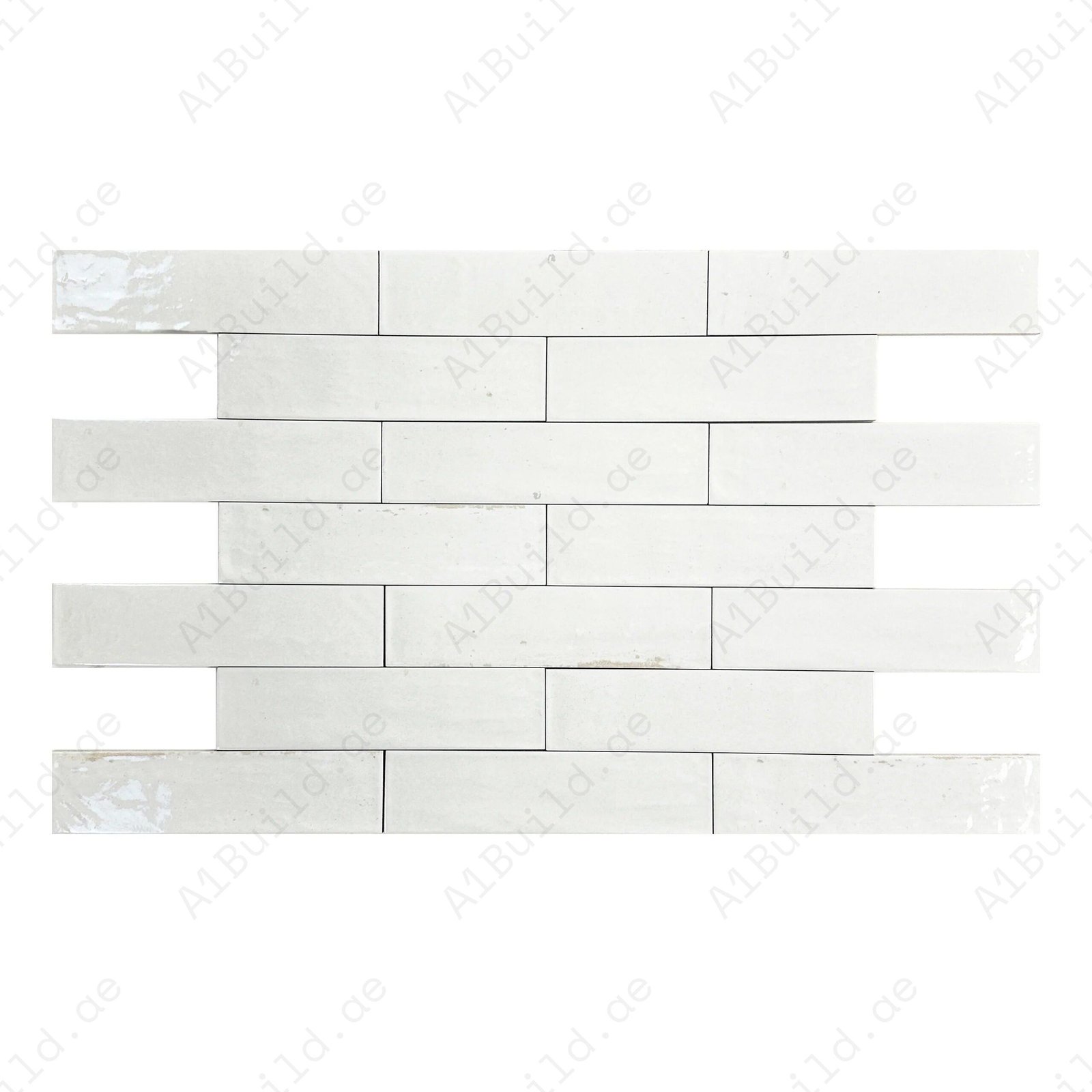 Off White Glossy Porcelain Artisanal Tile - Image 2
