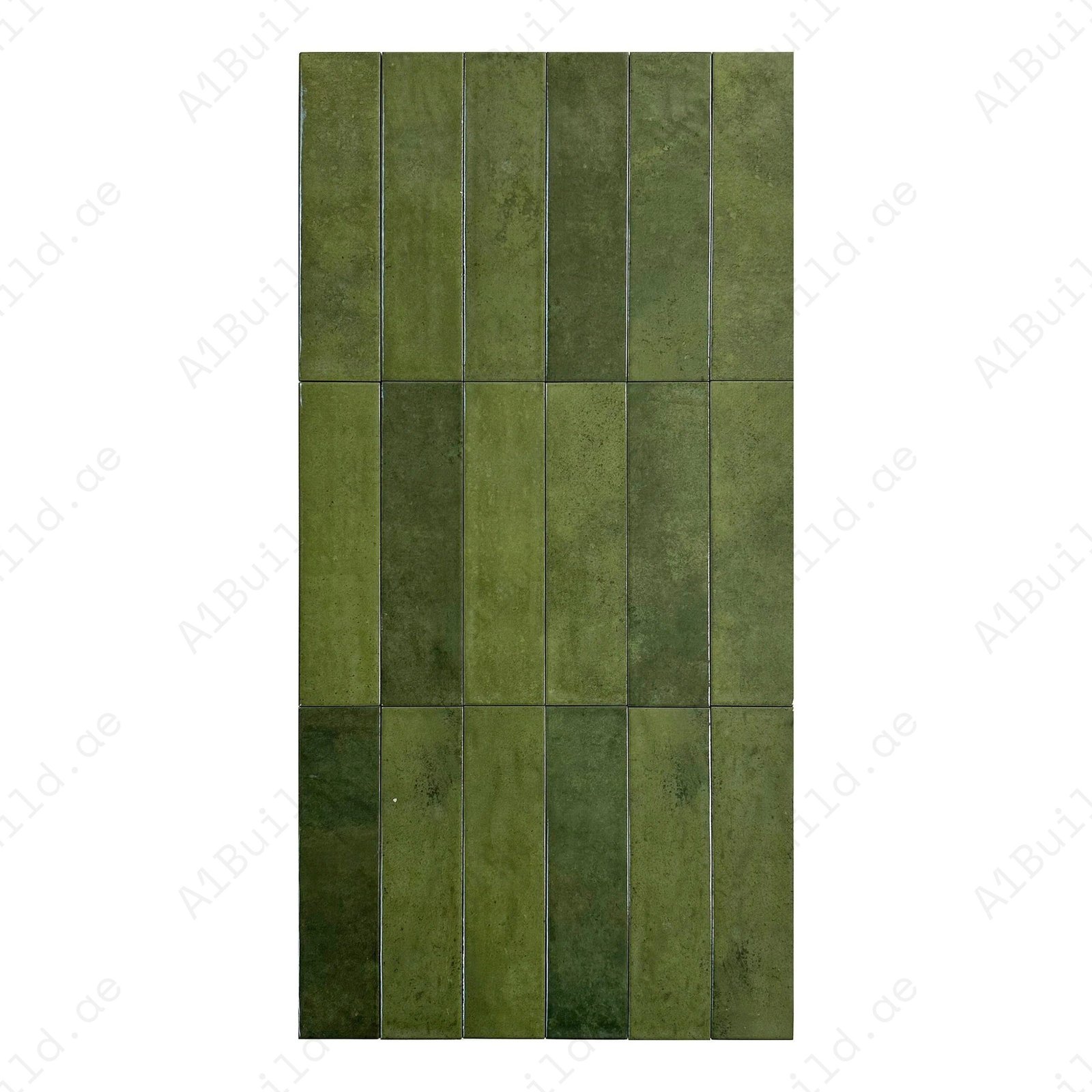 Olive Glossy Porcelain Artisanal Tile