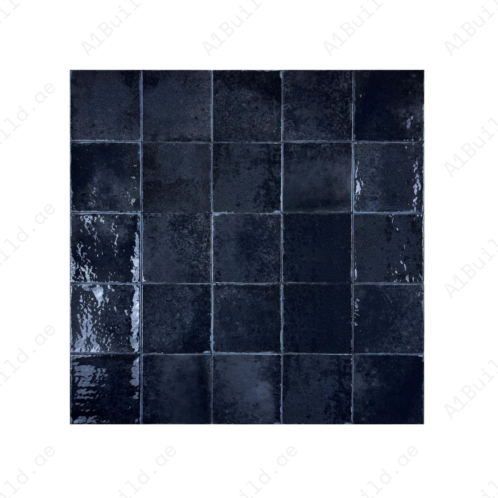Deep Black Glossy Porcelain Subway Artisanal Tile