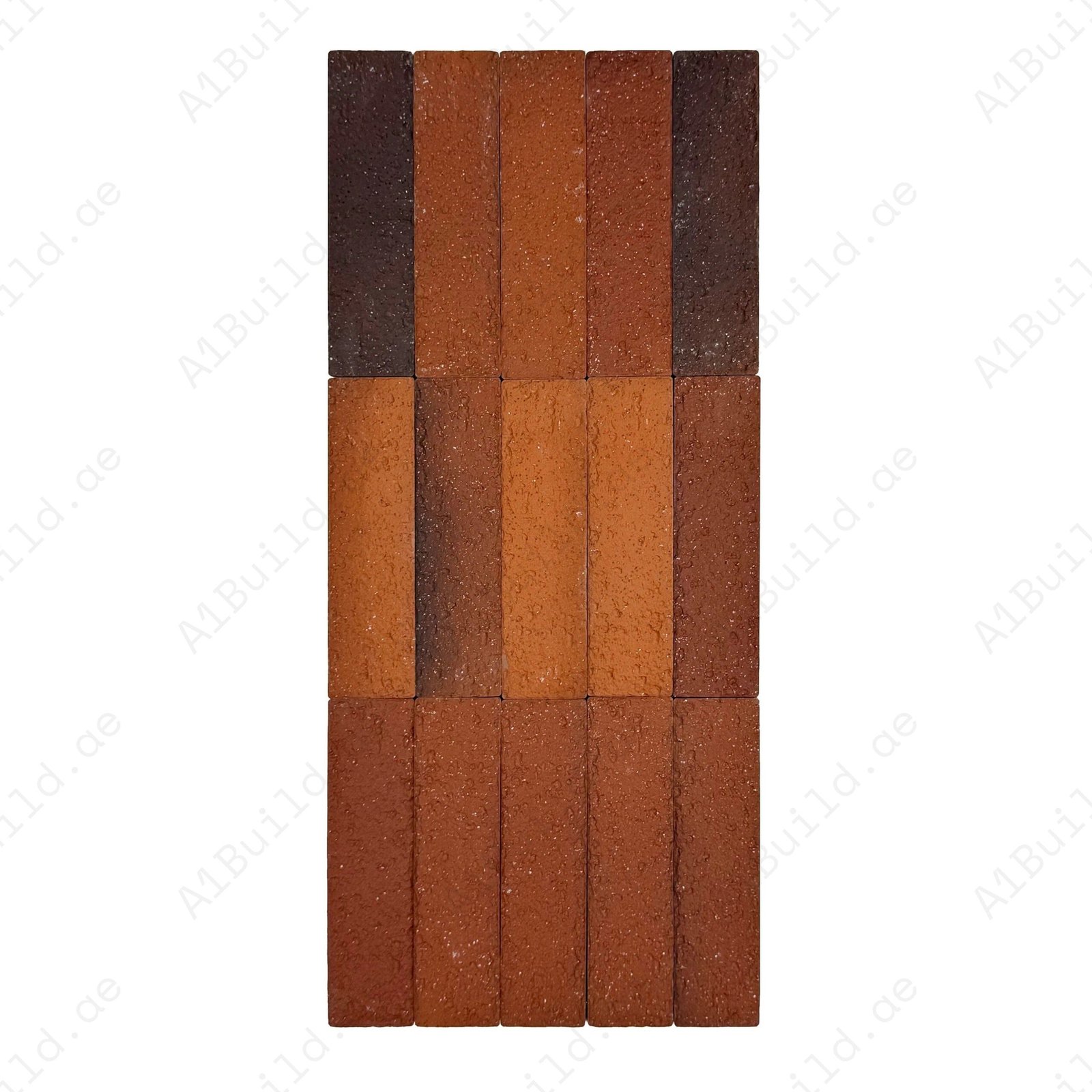 Florence Grace Barn Red & Cinnamon Brown & Black Mixed Ceramic Artificial Tile