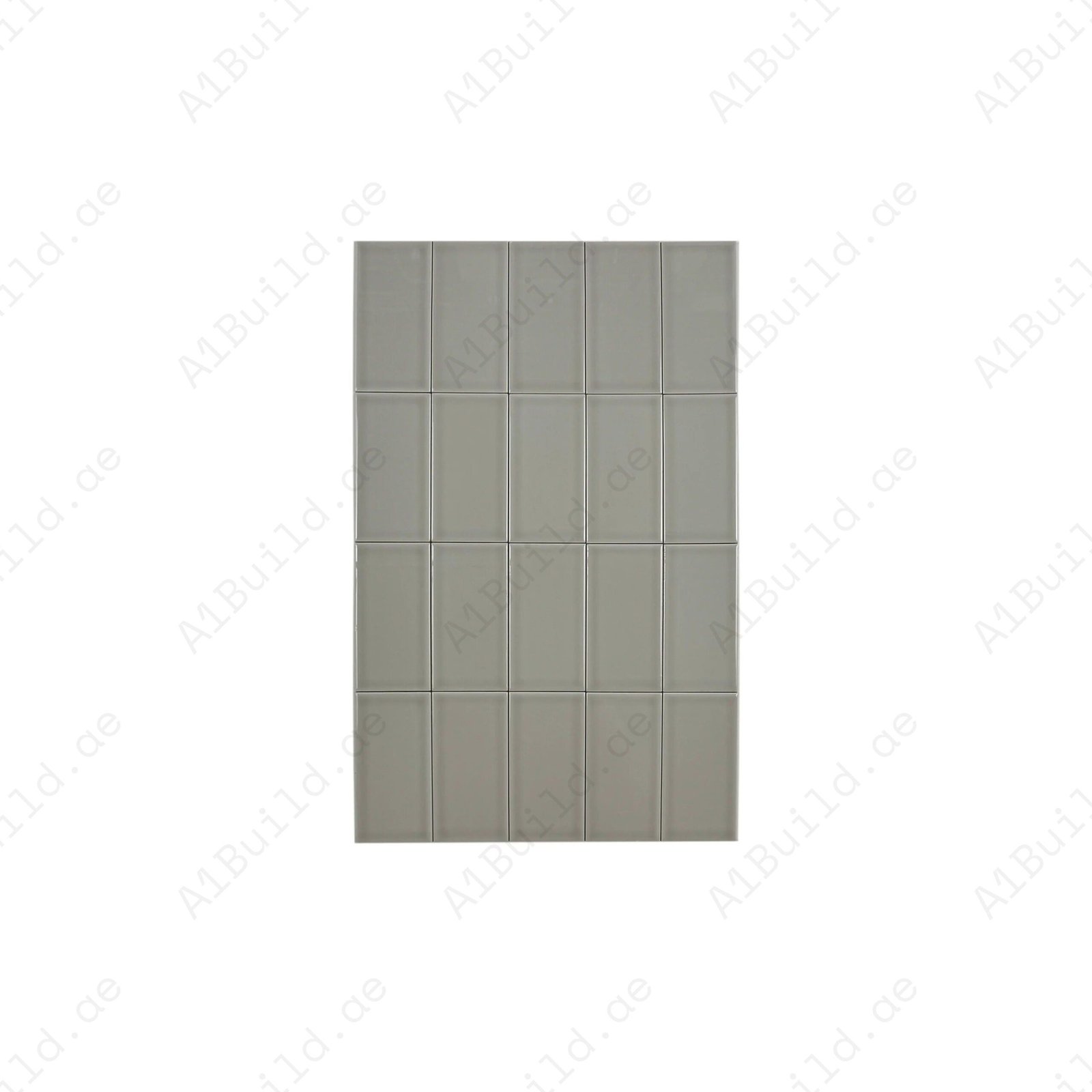 Urban Luxe Series Light Grey Glossy Flat Ceramic Tile