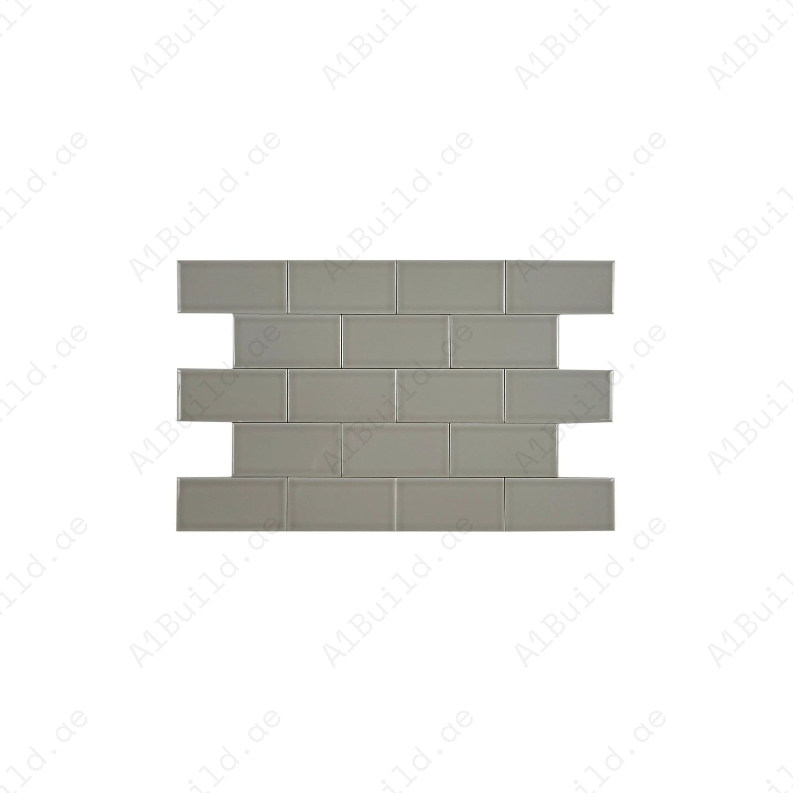 Urban Luxe Series Light Grey Glossy Flat Ceramic Tile - Image 2
