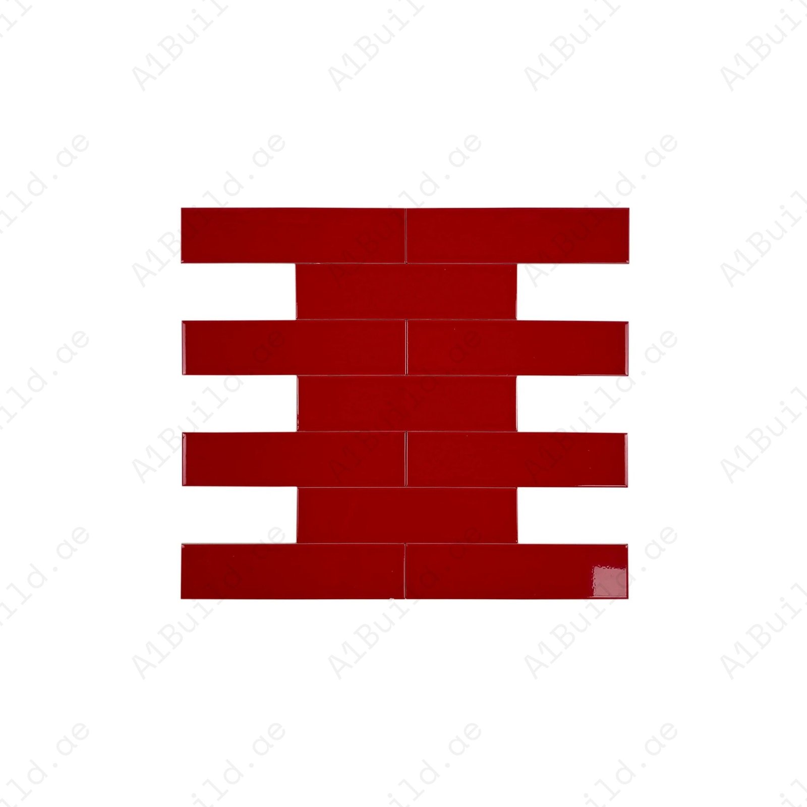 Urban Luxe Series Red Glossy Flat Ceramic Tile - Image 2