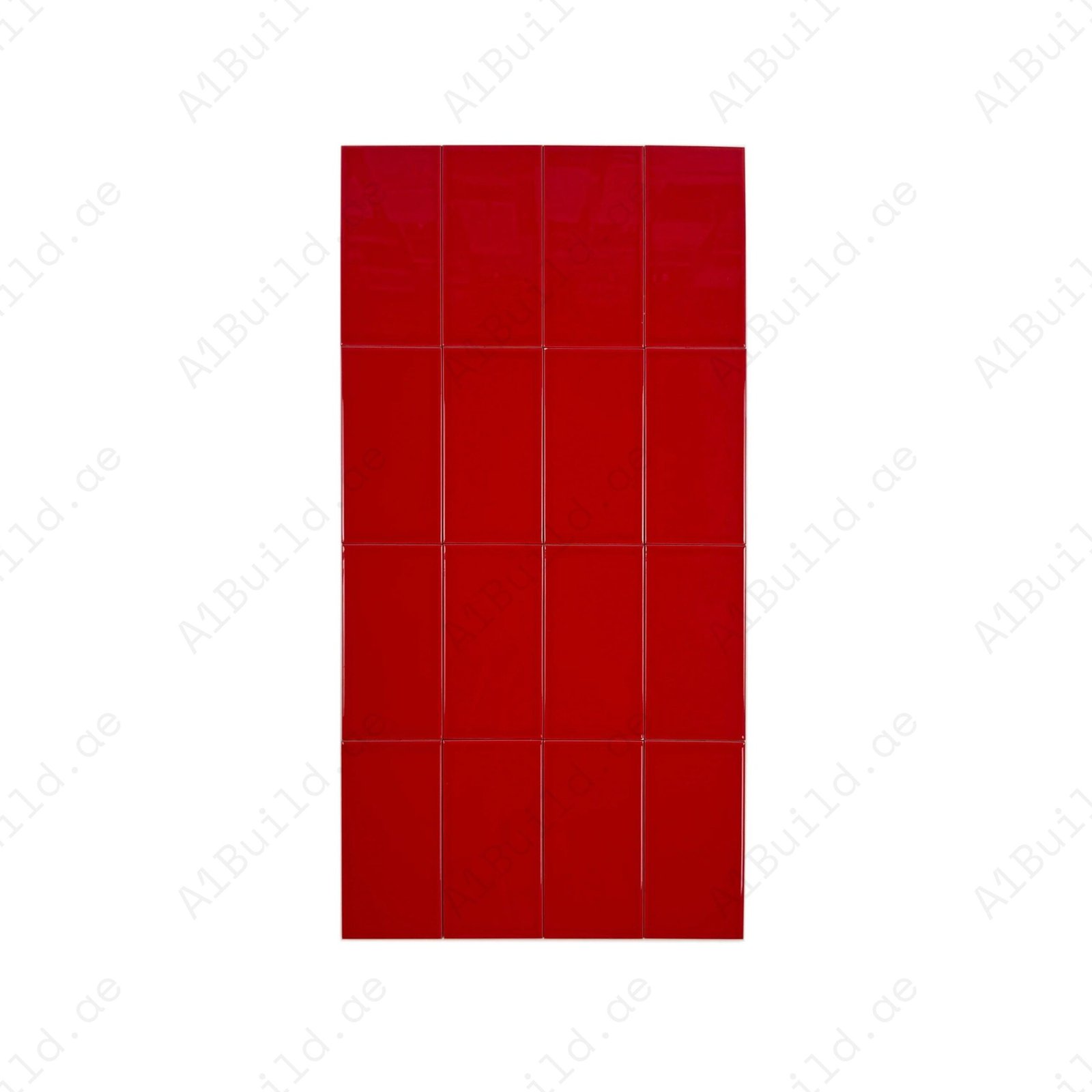 Urban Luxe Series Red Glossy Flat Ceramic Tile
