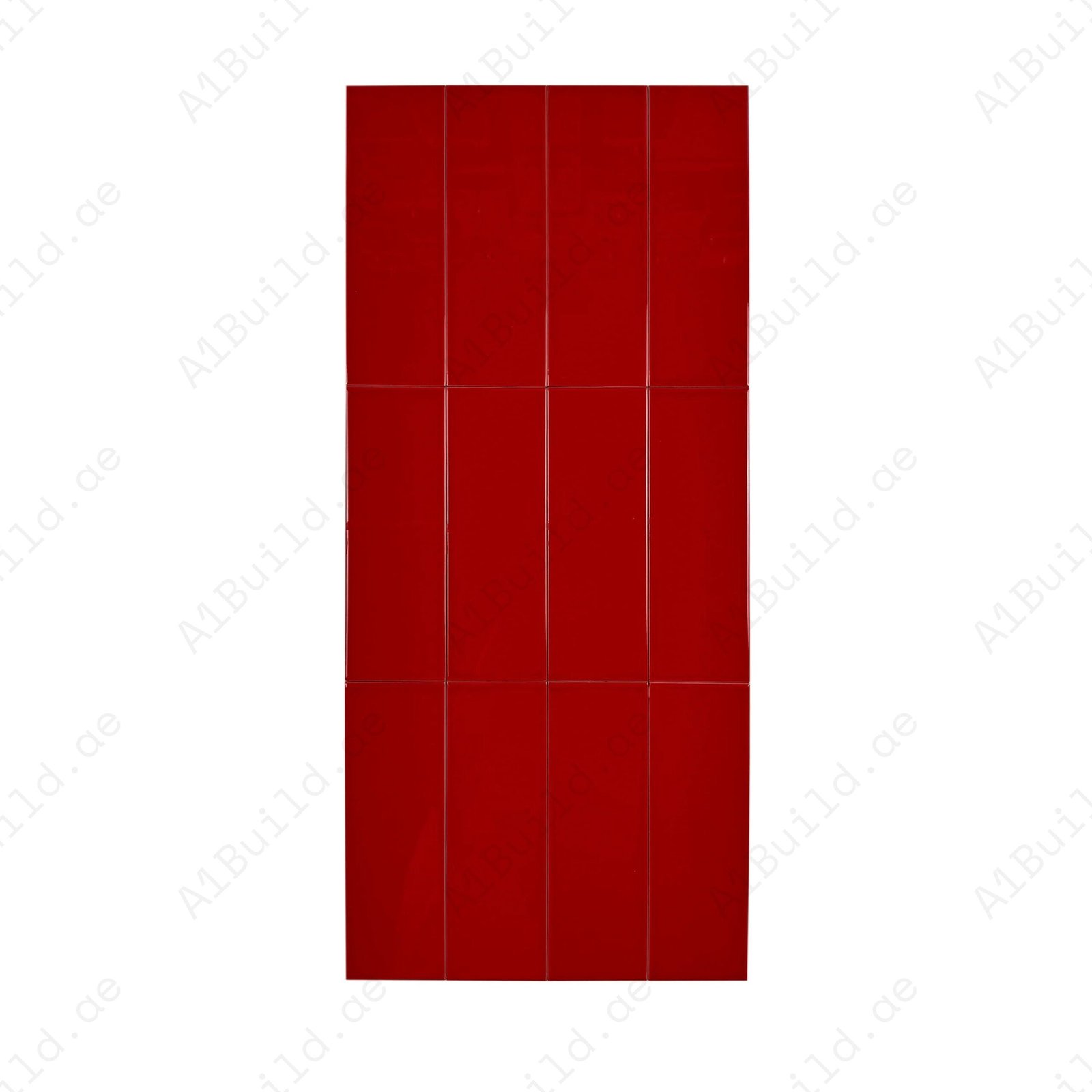 Urban Luxe Series Red Glossy Flat Ceramic Tile