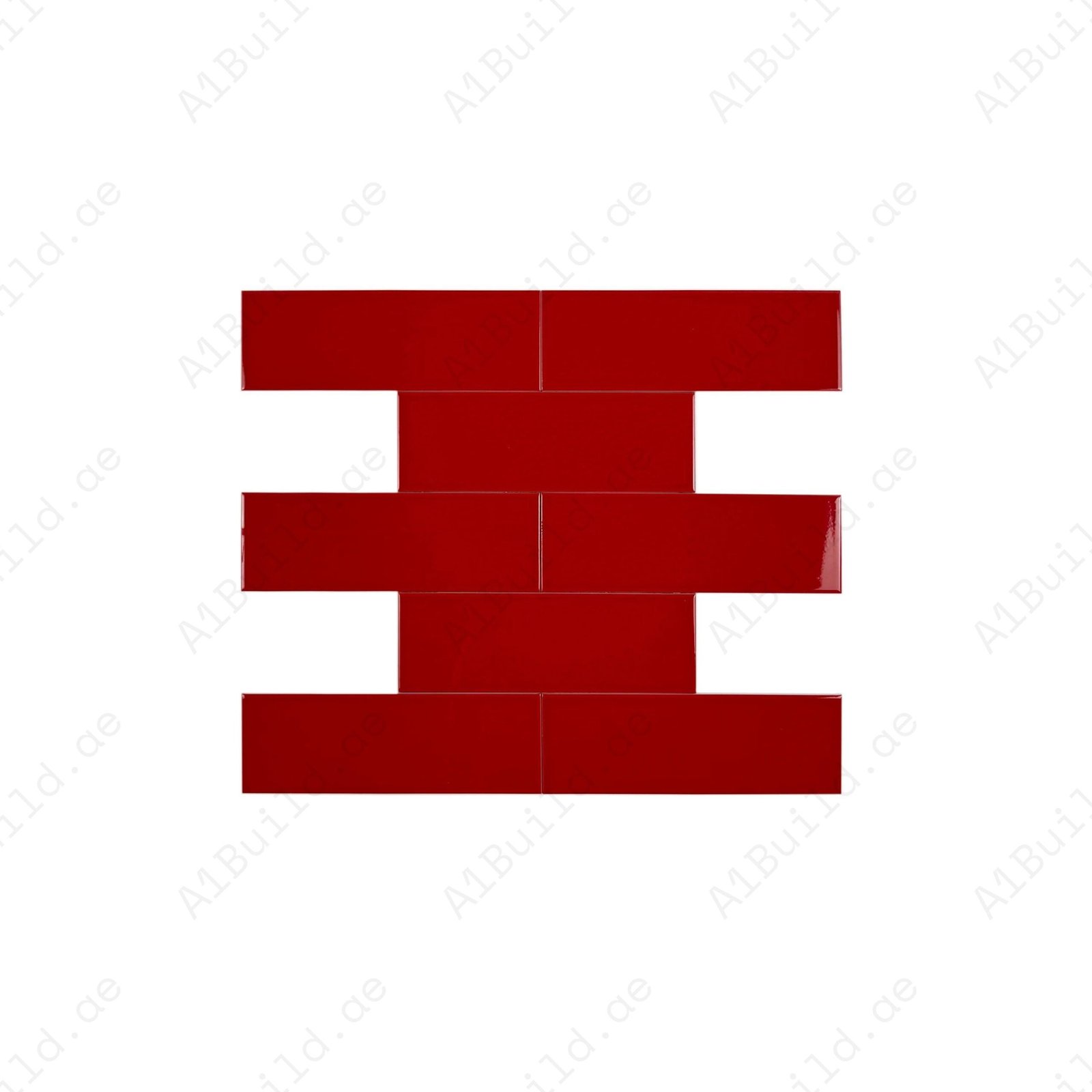 Urban Luxe Series Red Glossy Flat Ceramic Tile - Image 2