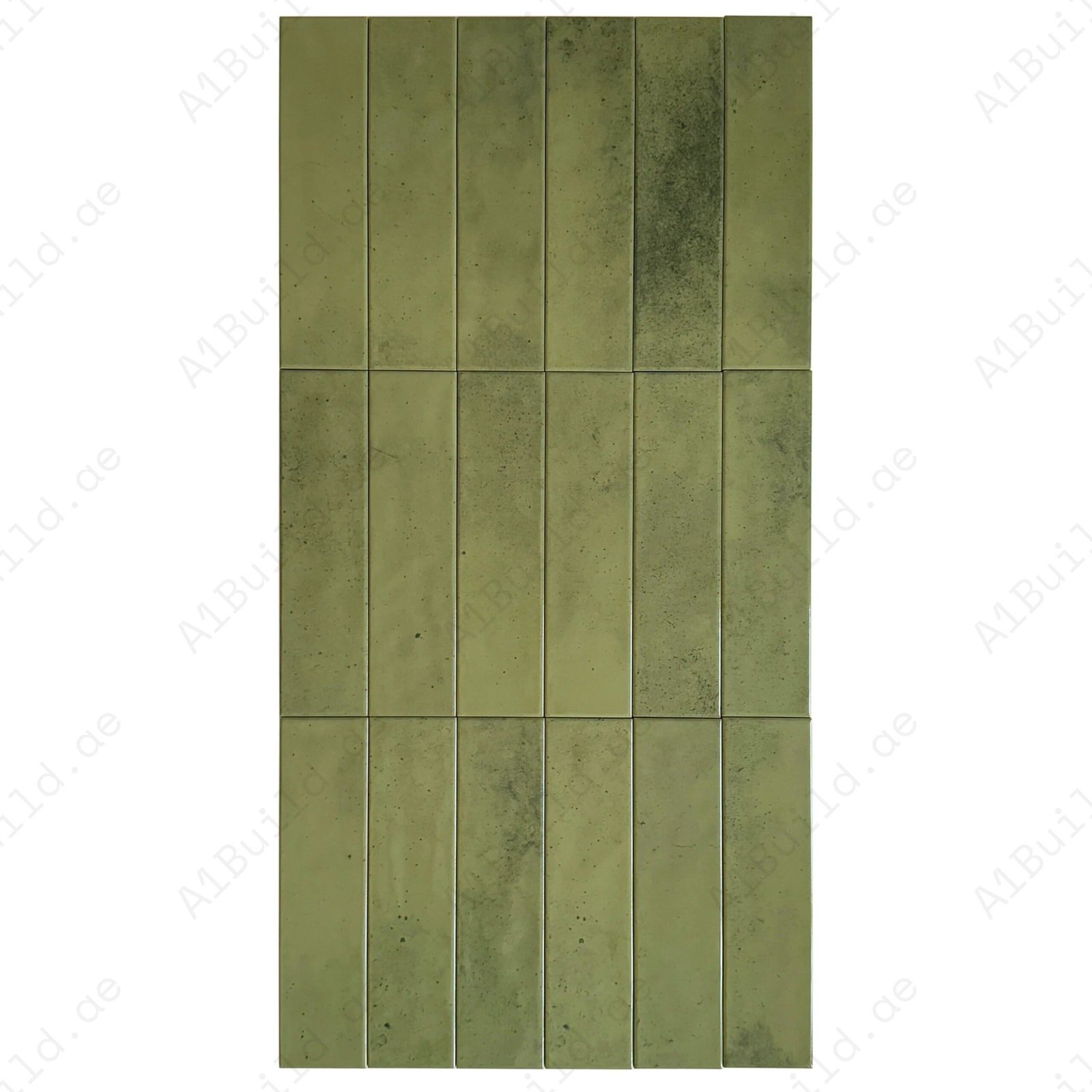 Venetian Dream Series Lime Green Glossy Porcelain Artisanal Tile