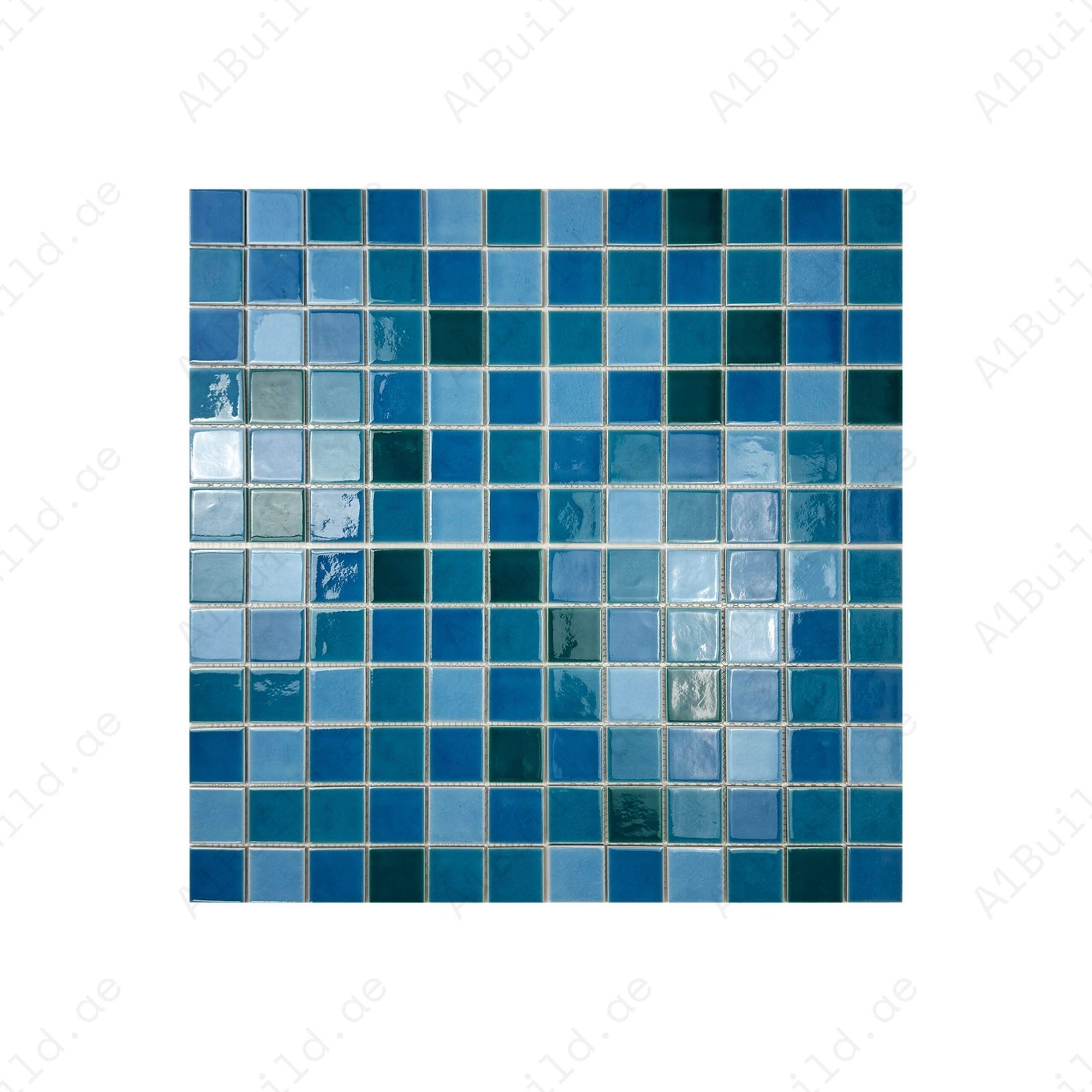 Oceanic Opal Series Sky Blue & Ultra Marine Blue & Dark Blue Crackle Porcelain Mosaic