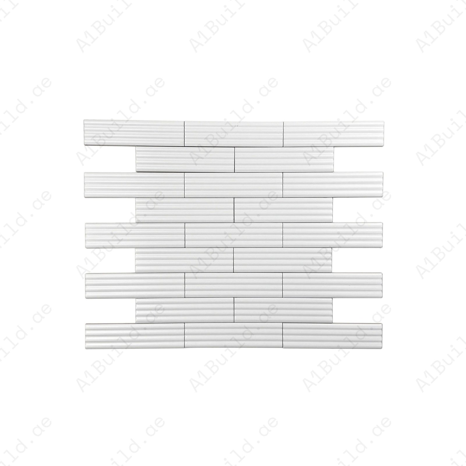 Soft White Matte Ceramic Artisanal Tile - Image 2