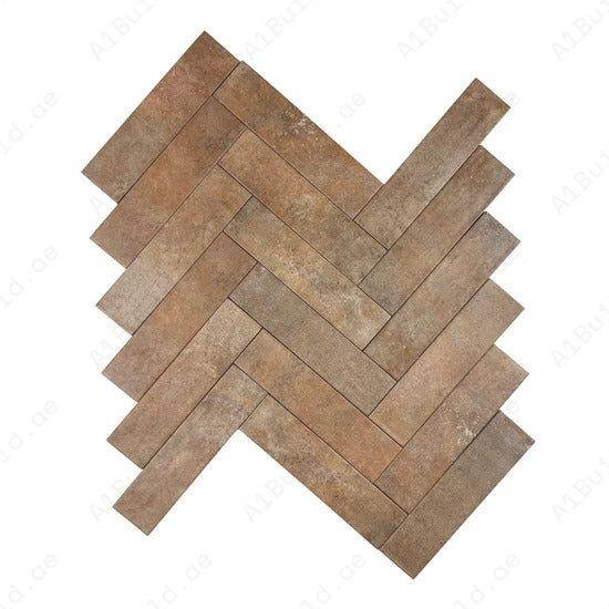 Dark Red Matte Porcelain Artisanal Tile - Image 2