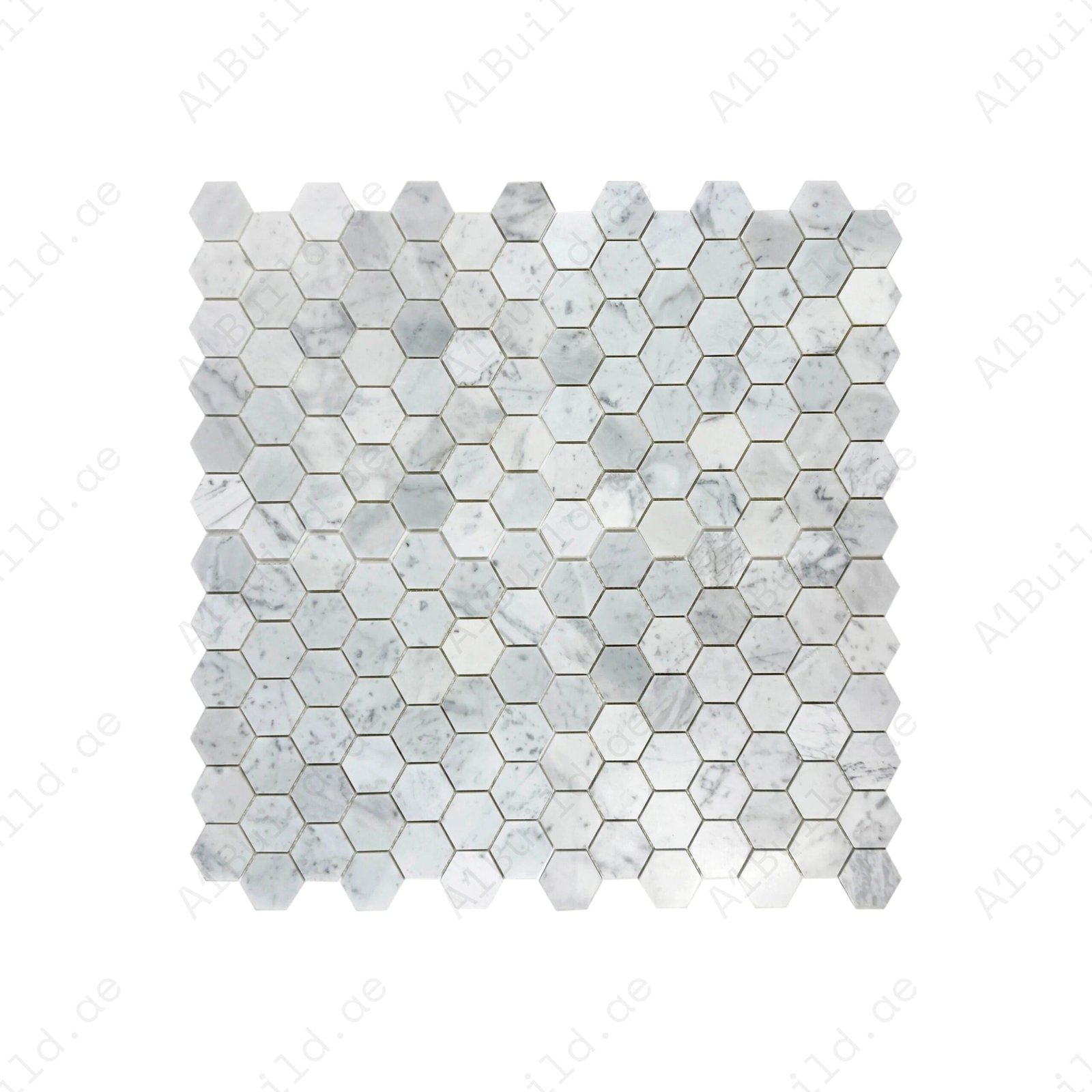 Hexaluxe Carrara White Polished Hexagon Marble Mosaic