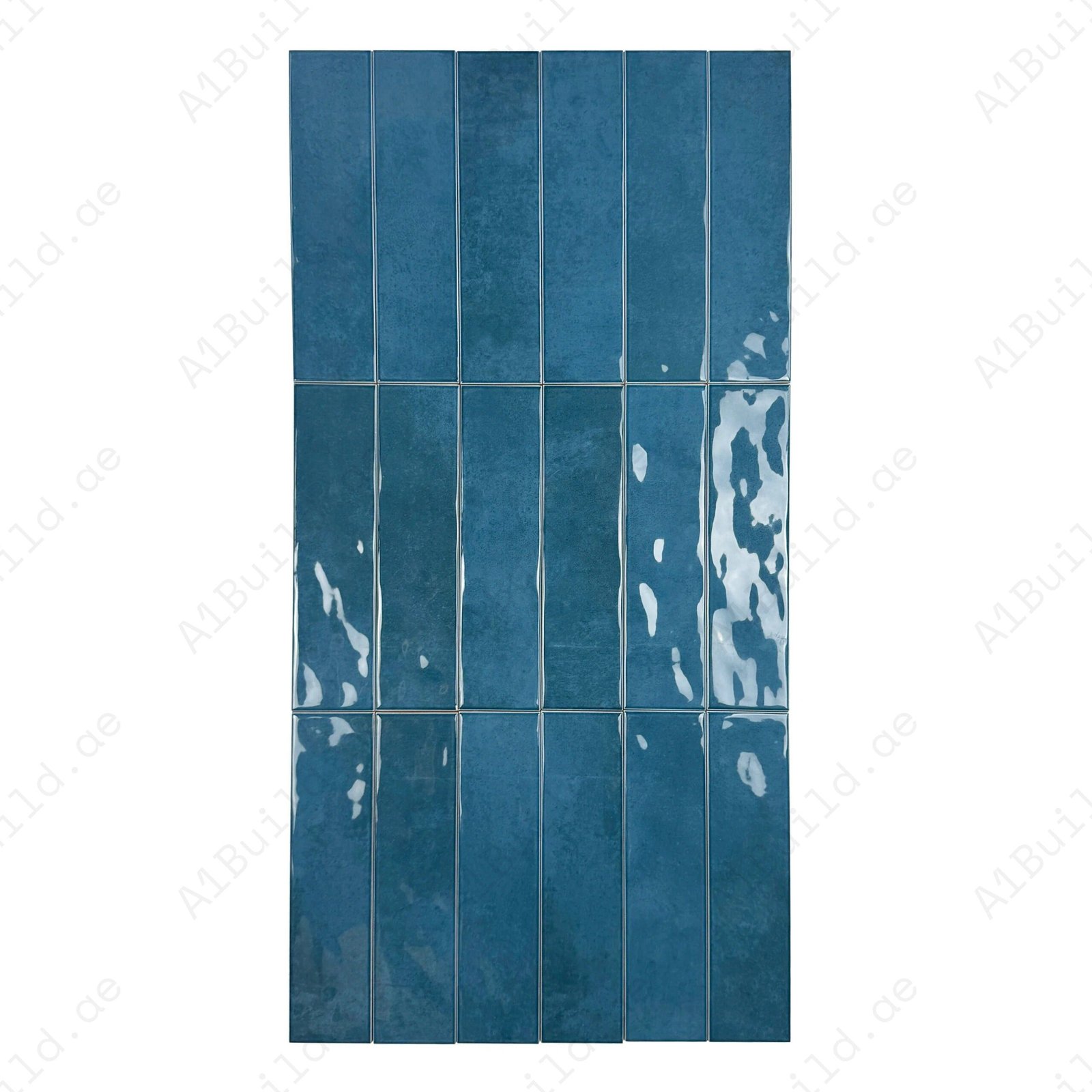 Tonal Symphony Dark Blue Glossy Ceramic Artisanal Tile