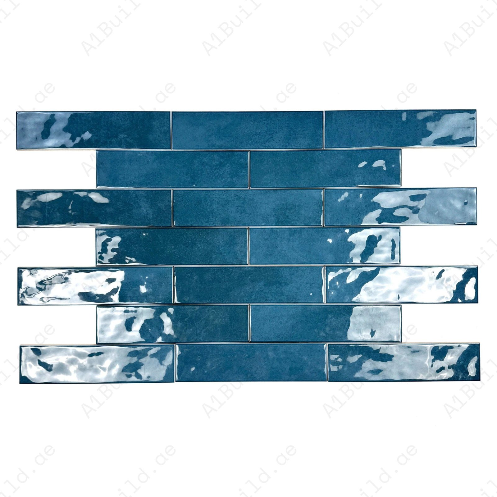 Tonal Symphony Dark Blue Glossy Ceramic Artisanal Tile - Image 2