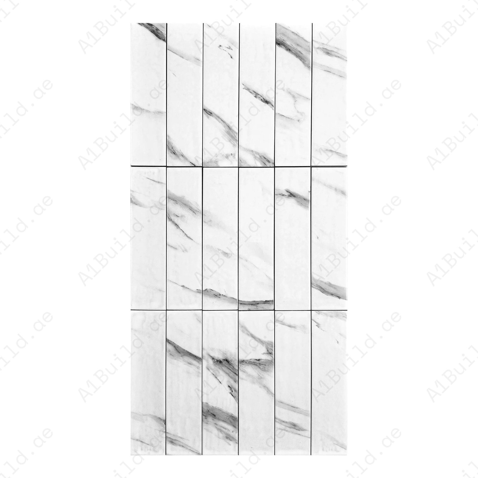 Carrara white Semimatte Porcelain Artisanal Tile