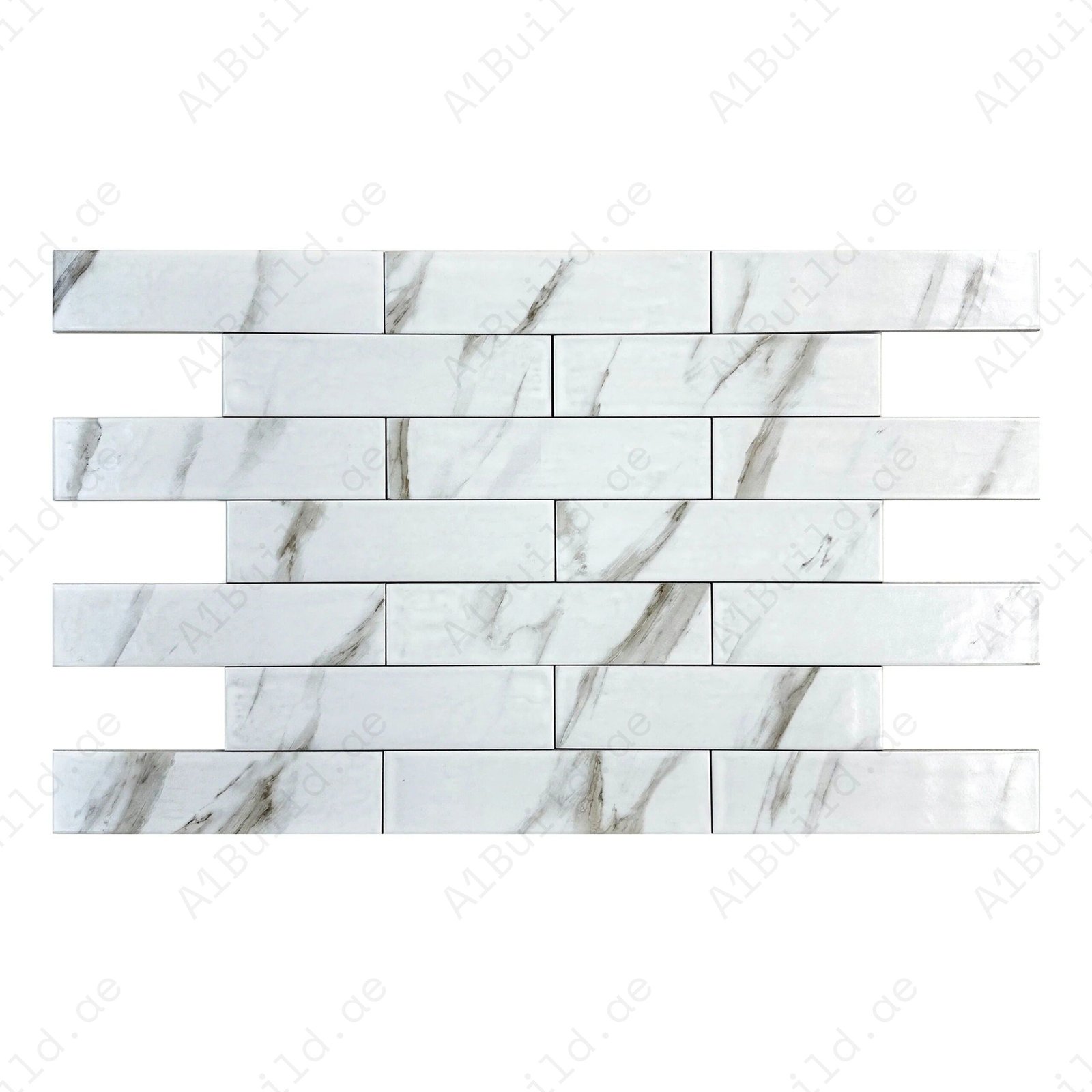 Carrara white Semimatte Porcelain Artisanal Tile - Image 2