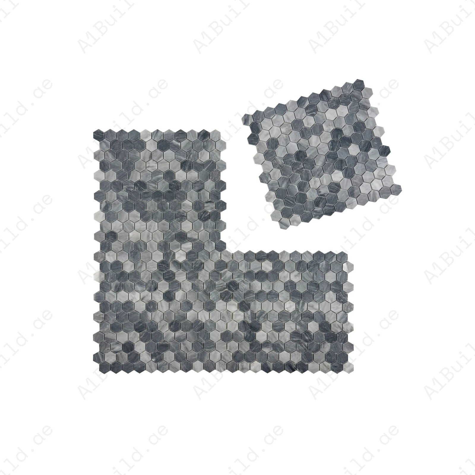 Versace Luxury Series Bardiglio Polished Hexagon Marble Mosaic - Image 2
