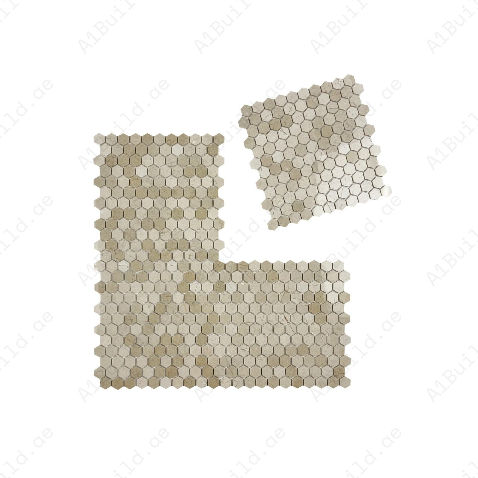Versace Luxury Series Cream Marfil Polished Hexagon Marble Mosaic - Image 2