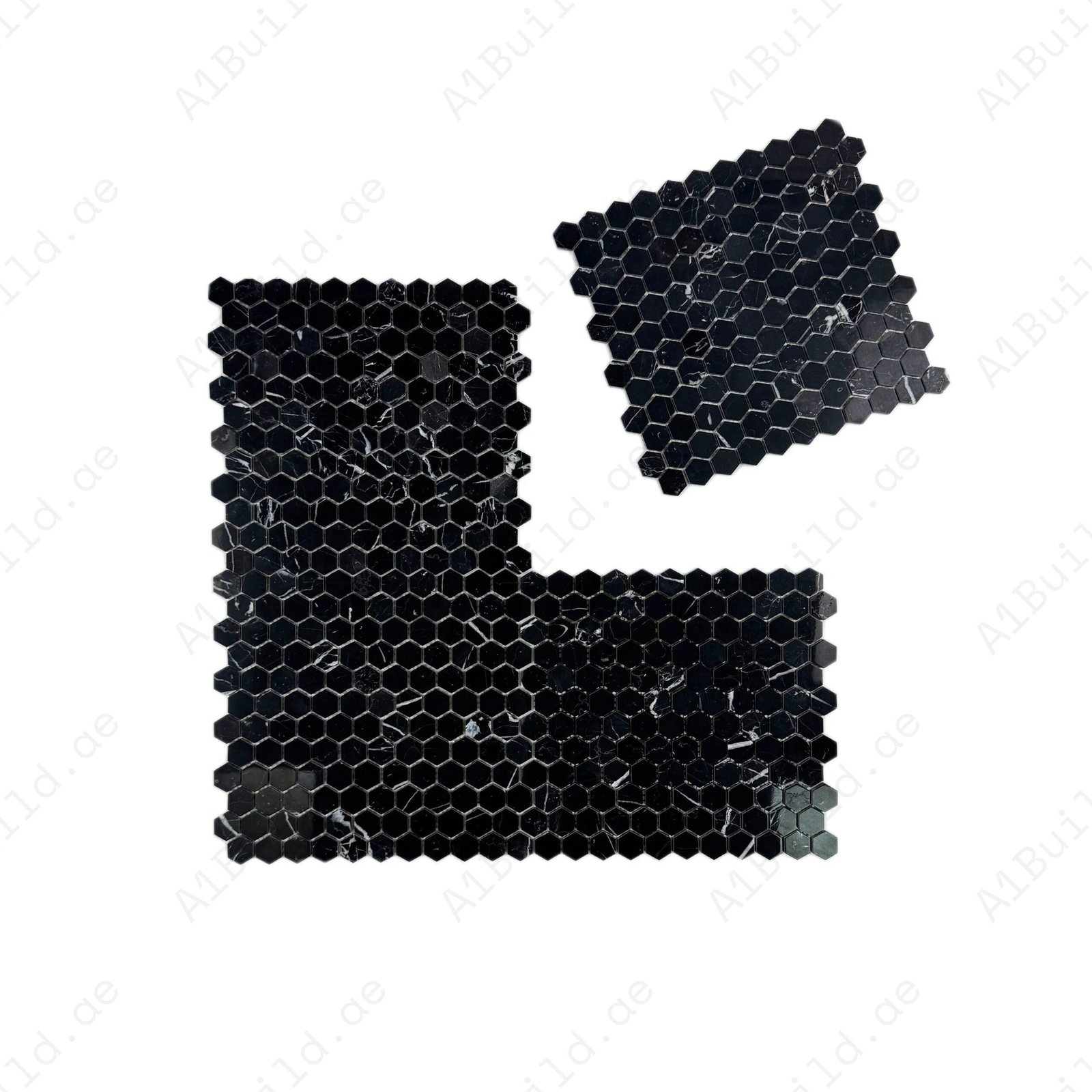 Versace Luxury Series Black Marquina Polished Hexagon Marble Mosaic - Image 2