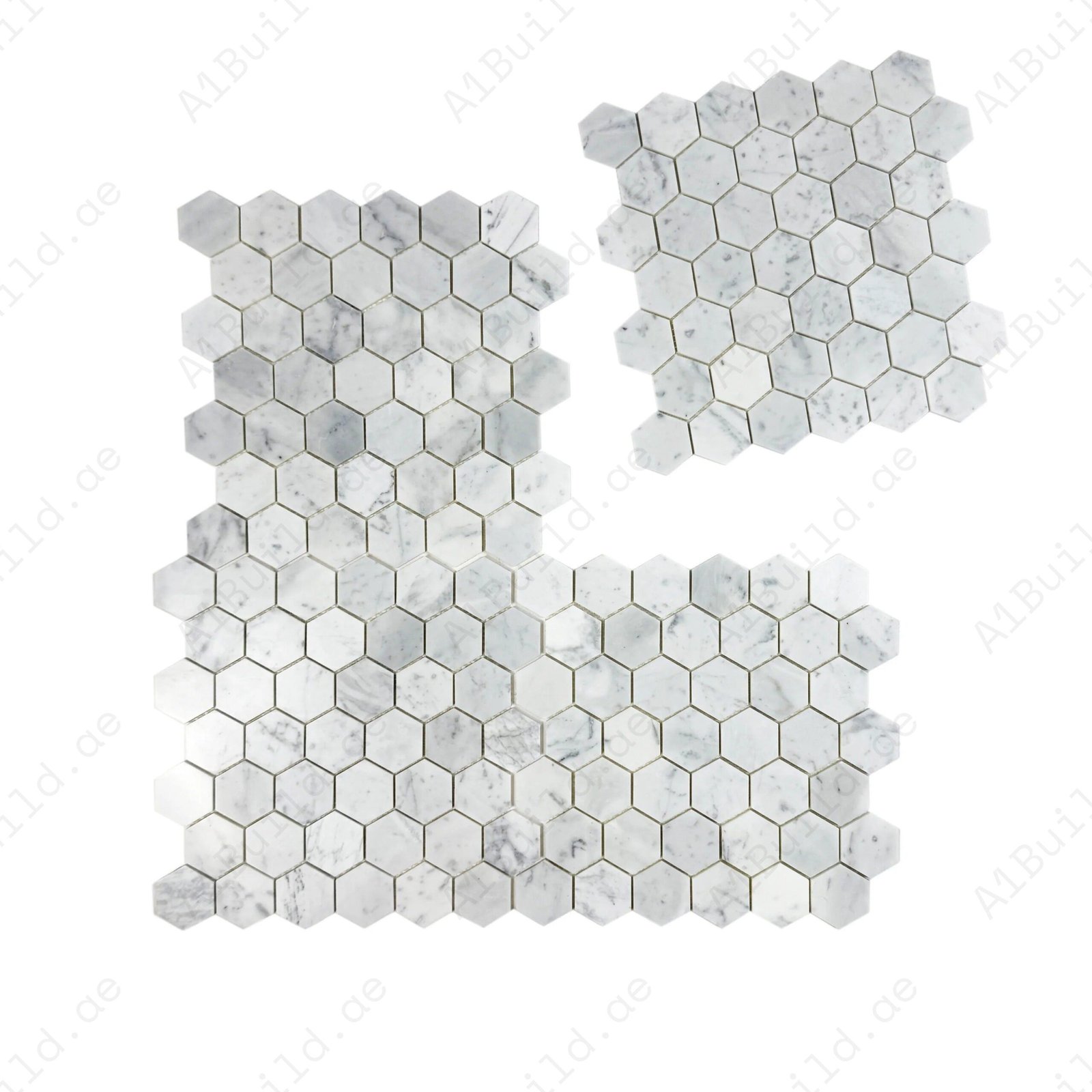 Versace Luxury Series Carrara White Polished Hexagon Marble Mosaic - Image 2