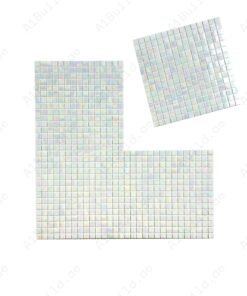 Alternative view of Glacial Artistry Series White Iridescent Hot Melt Glass Mosaic